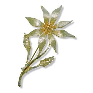 Vintage Dodd's Gold Tone Flower Brooch